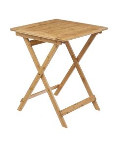 Tavolinë e palosshme, bambu, kafe, 60x60xH75 cm