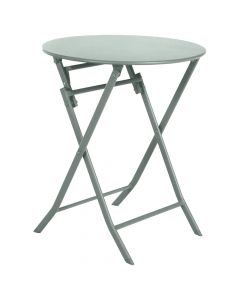 Tavolinë rrethore e palosshme, metalike, jeshile, Dia60xH71 cm
