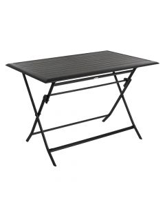 Tavolinë drejtëkëndore me palosje Azua, alumini, gri, 71x110xH71 cm