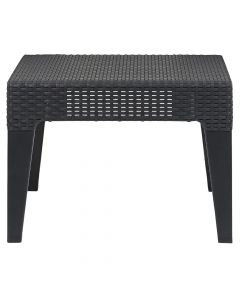 Tavolinë anësore Colombia, ratan plastik, gri, 52x46xH38 cm