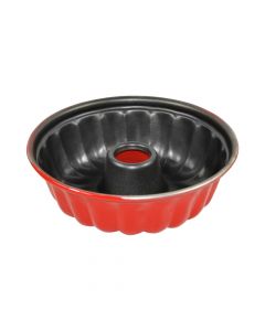 Cake cooking form, Size: D.25 x7 cm, Color: Black/Red, Material: Metallic