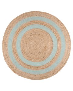 Decorative round rug Maori, 20% cottom / 80% jutte, green / brown, Dia.90 cm