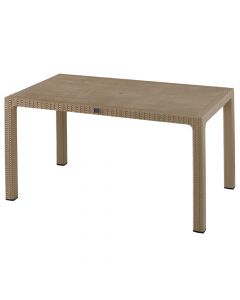 Tavolinë drejtëkëndore Begonya, PP, kapuçino, 150x90xH73.5 cm