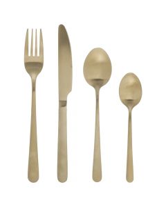 Serving set spoons and forks (PC 24), stainless, gold, 20 cm
