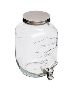 Dispenser jar with faucet, glass, transparent, 21xH25.5cm / 4Lt