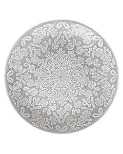 Hacienda plate, pottery, gray with designs, Dia.27 cm