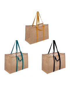 Shopping bag, jute, brown, 23x50x66 cm