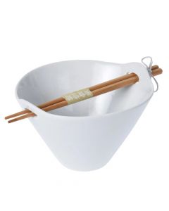 Noodle bowl, pottery, white, Dia.16 cm