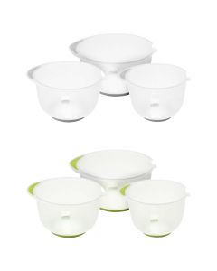 Mixing bowl set (PK 3), plastic, transparent, 1.5+2+2.5 Lt