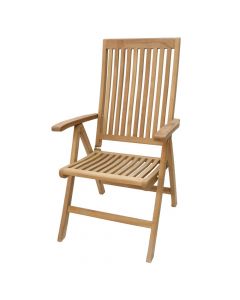 Folding chair with arms, teak wood, brown, 63x66x707 cm