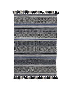 Rrugicë me thek, 100% pambuk, blu, 120x170 cm