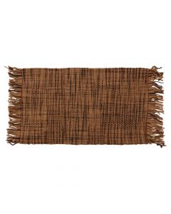 Rug with fringe, microfiber, brown, 50x80 cm