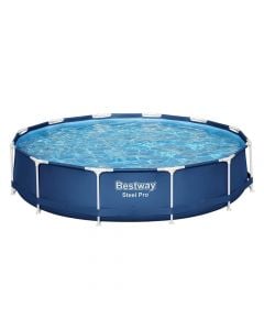 Bestway circular pool with filter pump, PVC/metal, blue, Dia.366xH76 cm / 6.473 Lt