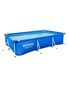Bestway rectangular pool with filter pump, PVC/metal, blue, 300x201xH66 cm / 3.300Lt