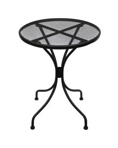 Tavolinë rrethore metalike, metal, e zezë, Dia.60 cm