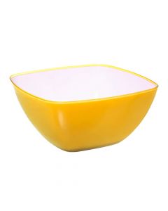 Salad bowl, polystyrene, yellow, 19x19x9 cm