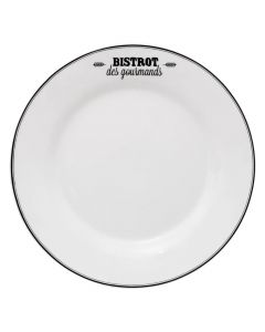 Serving plate Bistrot, porcelain, white, Dia.26 cm