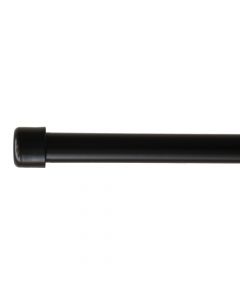 Extended curtain rod with metal knob, metalic, mat black, Dia.16/19mm / 160-300 cm