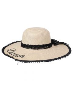 Beach hat for women, polyester, beige, 41 cm