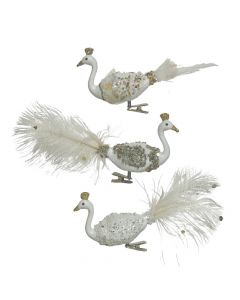 Zog dekorues me kapëse, qelq, ngjyra të ndryshme, 20 cm