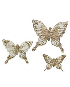 Flutur dekoruese me varje (PK 3), poliestër, floriri, 13 cm
