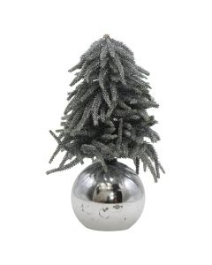 Pemë Christmas tavoline, PE, argjendi, H20 cm