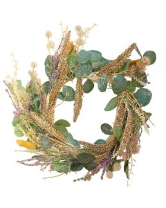 Decorative wreath, polyester, green, Dia.40 cm