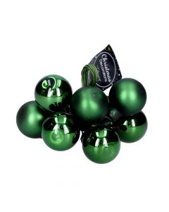 Set of decorative spheres, glass, green, Dia.2 cm