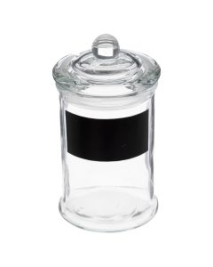Cookie jar with notes, glass, transparent, Dia.6xH11.5 cm / 120cc
