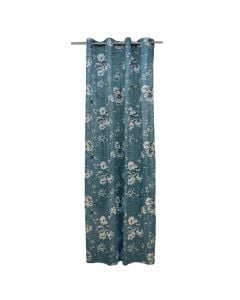 Curtains with rings Daniela, 60% cotton/40% polyester, turquoise, 140x260 cm