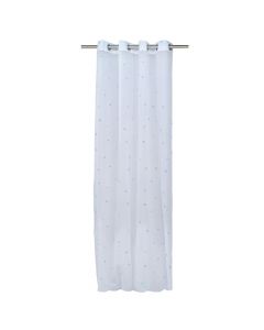 Thin curtain with rings Estrella, 100% polyester, white, 140x300 cm