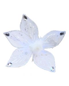 Lule dekoruese, poliestër, e bardhë/transparente, 22 cm