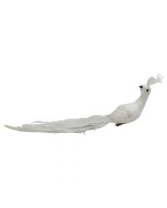 Decorative bird, sponge, white, 27x7x13 cm