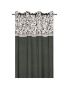 Curtains with Baleares rings, cotton, dark green, 140x260 cm