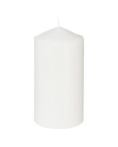 Cylindrical candle, paraffin, wite, 7x14cm
