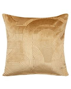 Cushion cover, CUT GOLD, polyester, ocre, 50X50cm
