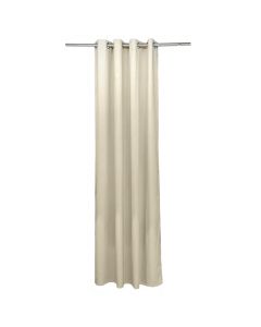 Full curtain with rings, 100% polyester, beige, 140x260 cm