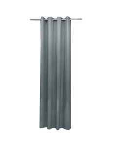 Full curtain with rings, 100% polyester, gray, 140x260 cm
