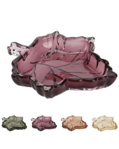 Candle holder, glass, 3 different colors, 14 cm