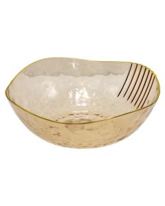 Oval bowl, plastic, green/gold, Dia.23xH9.5 cm