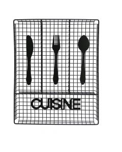 Spoon/fork holders, metal, black, 26x32.5xH4 cm