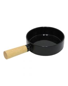 Antipasti serving pan, ceramic/wood, black, Dia.15x28 cm