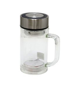 Jug juice/water, glass/plastic, transparent, Dia7xH16cm / 340ml
