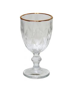 Gotë vere (PK 6), qelq, transparente/bordur floriri, 8x15 cm