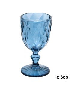 Gotë vere (PK 6), qelq, blu, 8x15 cm