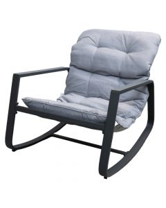 Relaxation rocking chair with cusion, metal, gray, 73x79.5xH104 cm