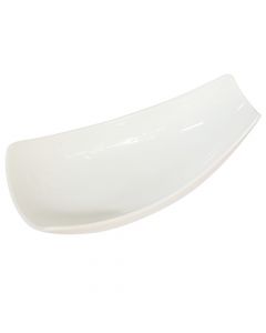 Deformed antipasti serving plate, ceramic, white, 23x10.5 cm