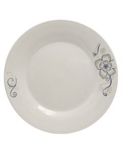 Serving plate, ceramic, white with floral design, Dia.25.5 cm