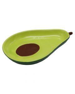 Avocado shaped bowl, ceramic, green, 22x15 cm