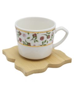 Coffee cup set with palte (PK 6), ceramic, white, Dia.6x5.5 cm / 90cc